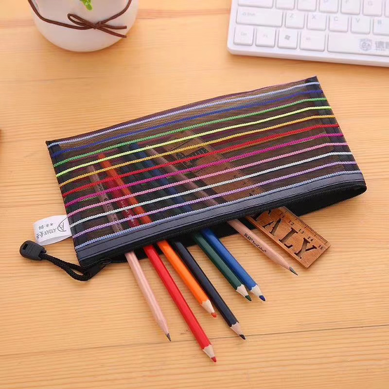 Specification Document Multi-document Note bag seven rainbow stripe zipper Stationery bag material pen bag can be customized batch