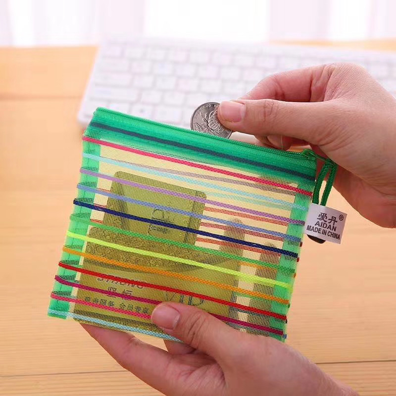 Specification Document Multi-document Note bag seven rainbow stripe zipper Stationery bag material pen bag can be customized batch