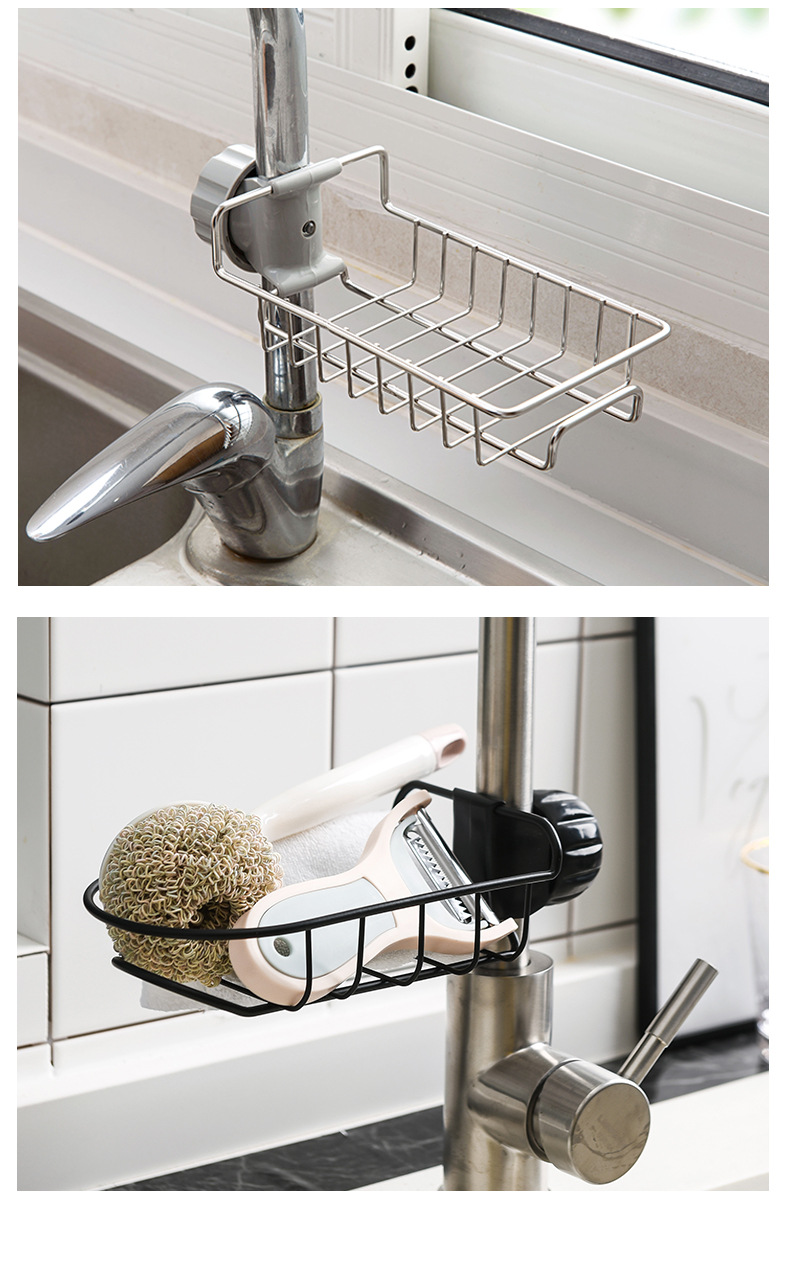Tap water rack sink for household kitchen supplies sink sponge towel rack without holes Tap water rack sink for household kitchen supplies sink sponge towel rack without holes