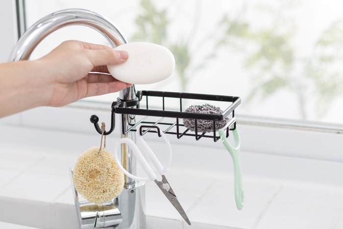 Tap water rack sink for household kitchen supplies sink sponge towel rack without holes Tap water rack sink for household kitchen supplies sink sponge towel rack without holes