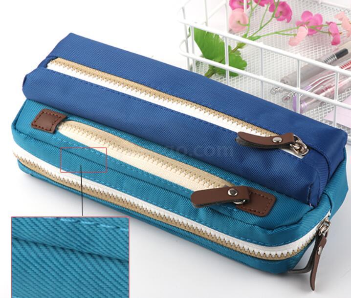 Lengthened three-layer large capacity pencil bag with simple pen bag stationery boys girls junior high school students