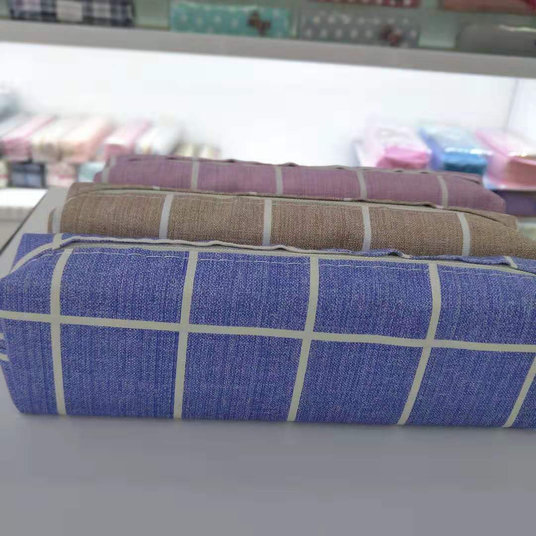 Student Korean style Creative Pen bag stripe Plaid Large capacity Student Stationery Bag Factory Direct sale