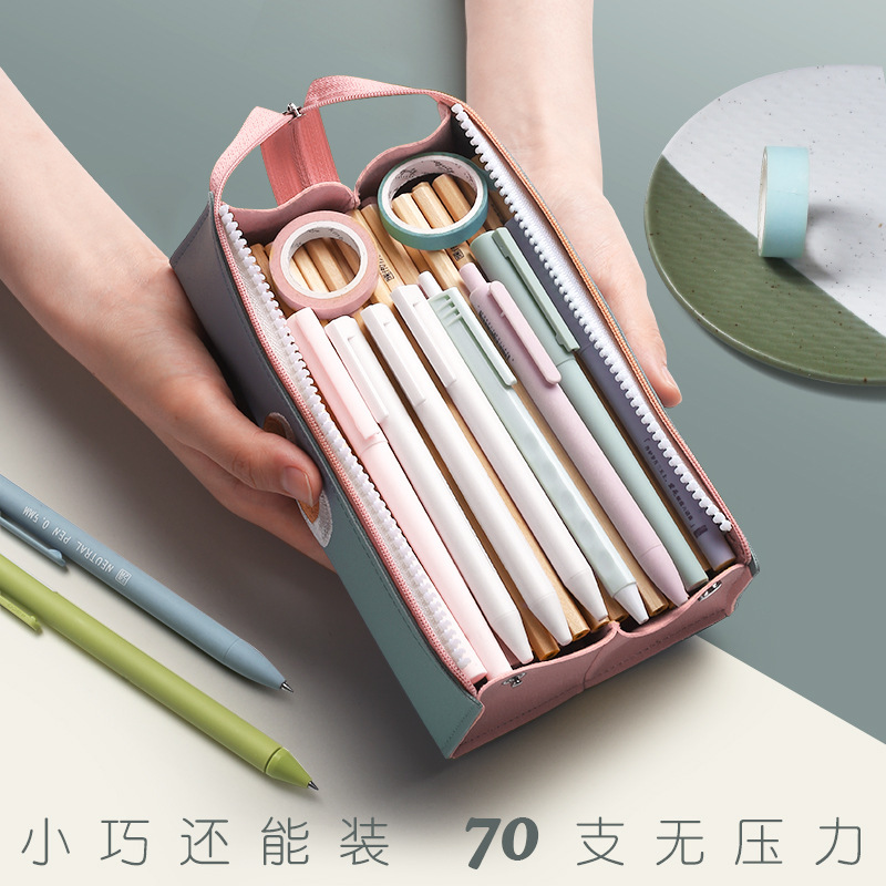 Pu Pen Bag Stationery Box Simple Large Capacity Pencil Case