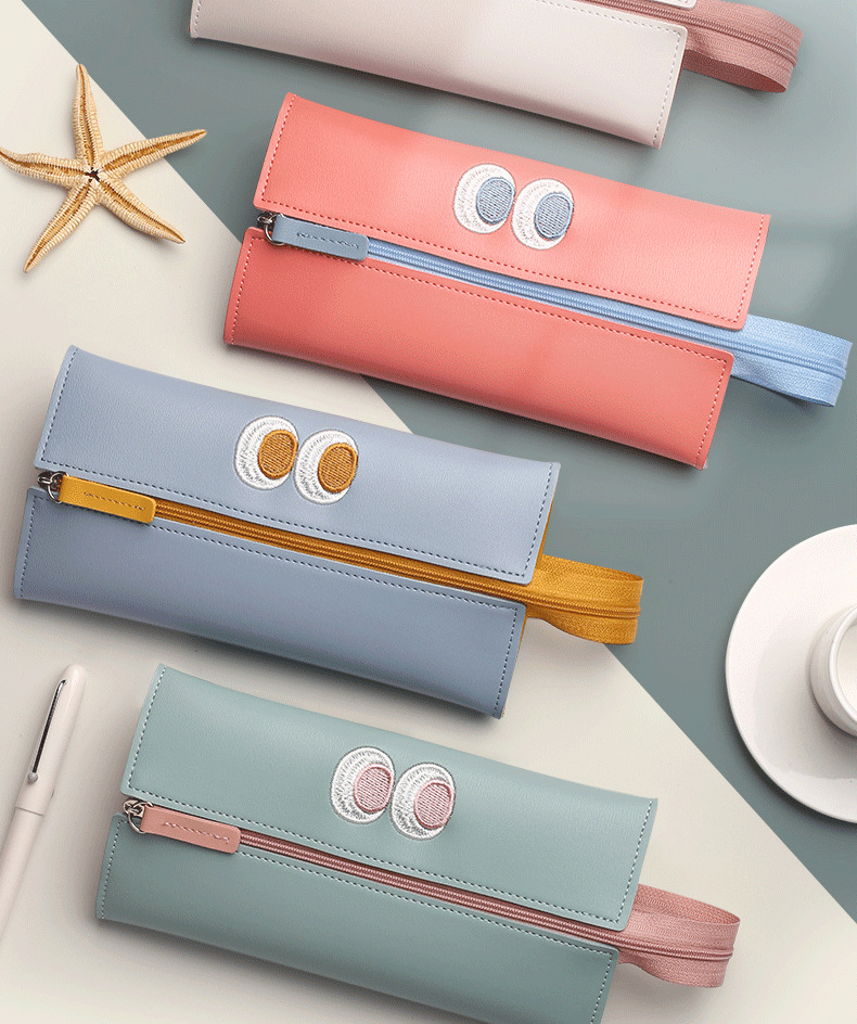 Pu Pen Bag Stationery Box Simple Large Capacity Pencil Case