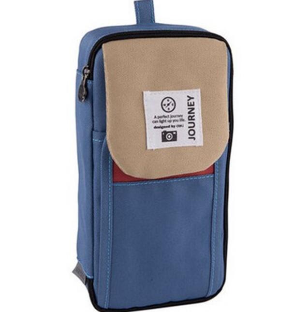 Canvas simple large capacity double layer pen bag storage bag stationery bag student pen bag Canvas simple large capacity double layer pen bag storage bag stationery bag student pen bag