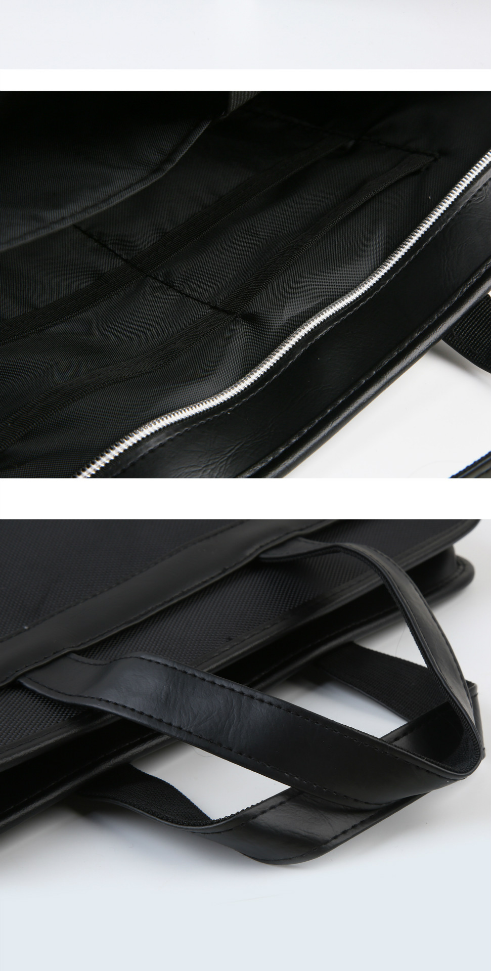 Black hour zipper hour portable document bag office supplies