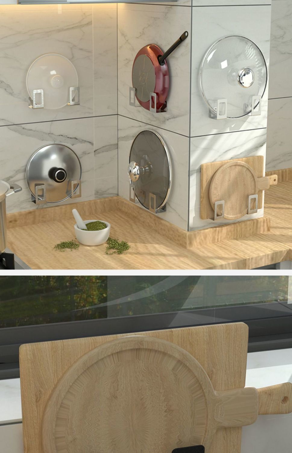 Pot Cover Rack Cutting Board and Chopping Board Stand Wall-Mounted Punch-Free Stainless Steel Kitchen Rack Storage Rack Wall Hook Pot Cover Rack Cutting Board and Chopping Board Stand Wall-Mounted Punch-Free Stainless Steel Kitchen Rack Storage Rack Wall Hook