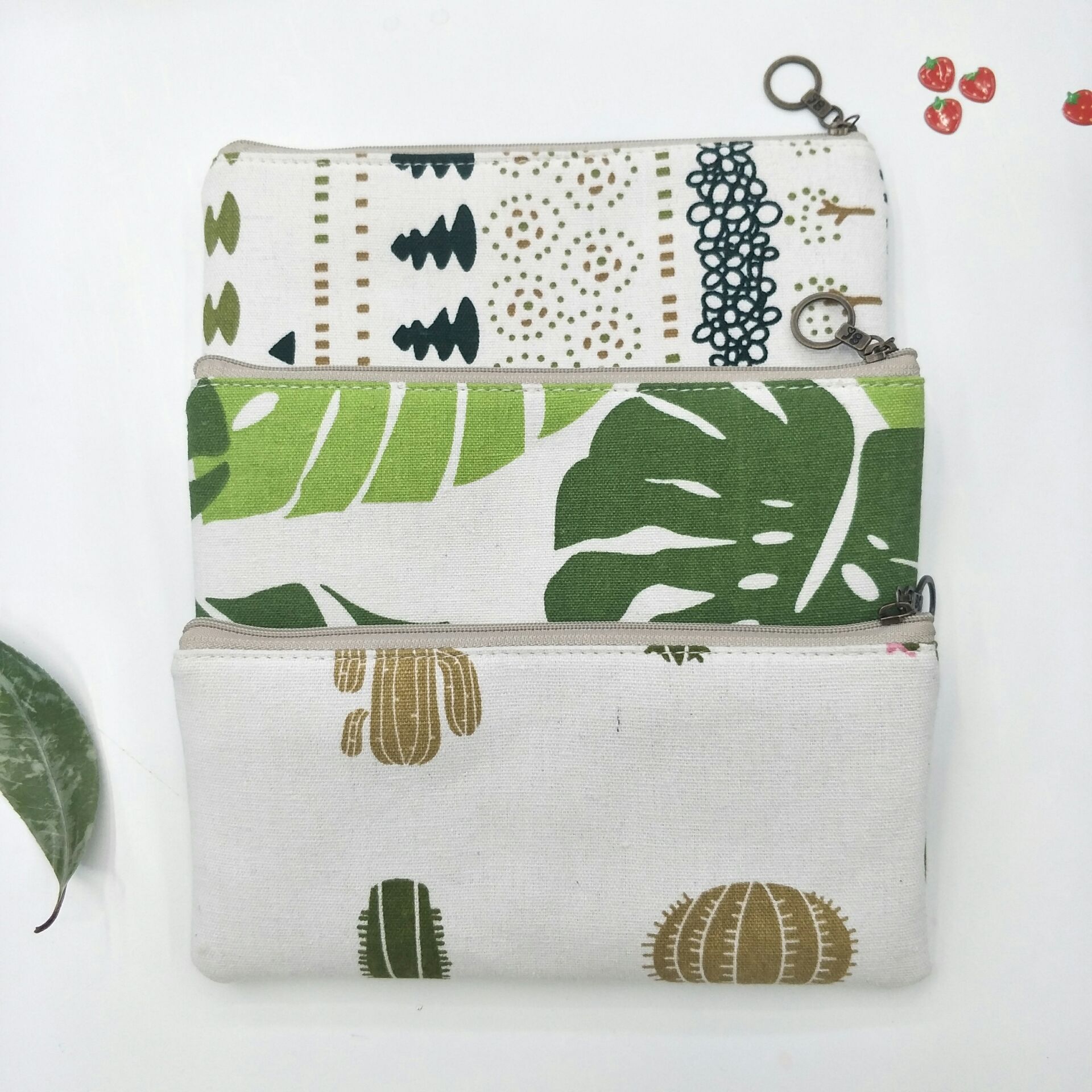 Buhechu Nordic Style Boxer Fabric Waterproof Pencil Case Portable Storage Bag Office Supplies Factory Direct Sales Customization