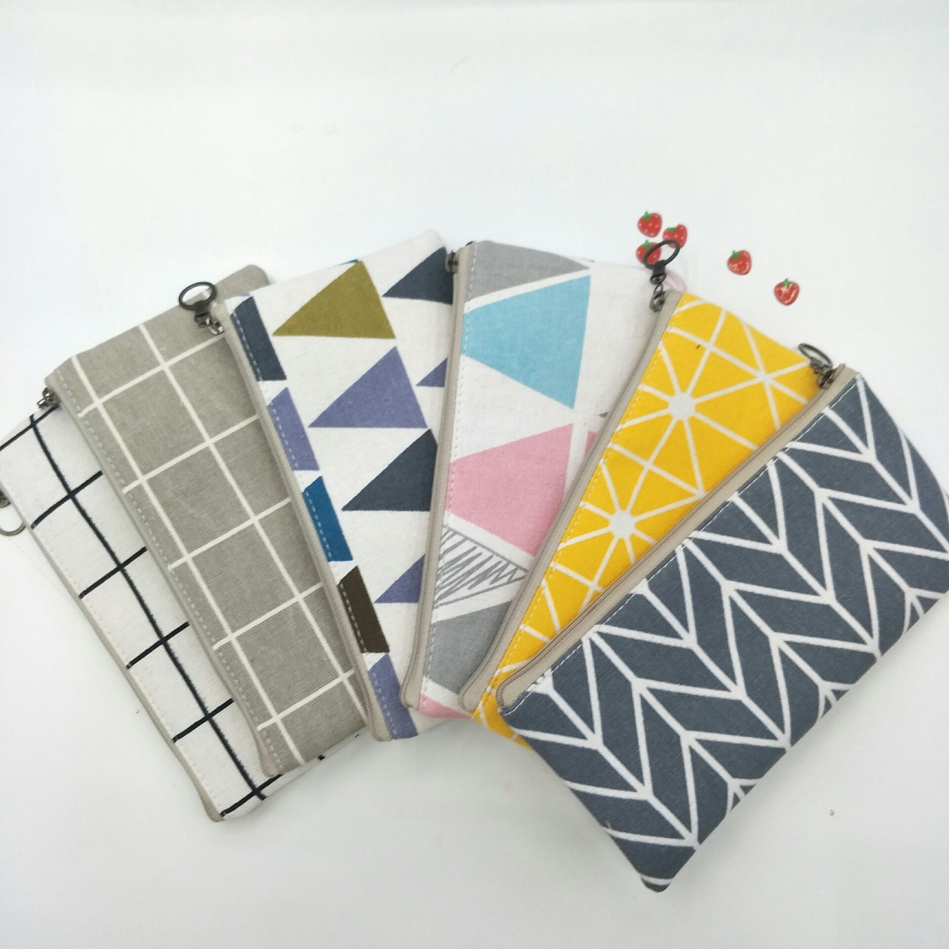Buhechu Nordic Style Boxer Fabric Waterproof Pencil Case Portable Storage Bag Office Supplies Factory Direct Sales Customization