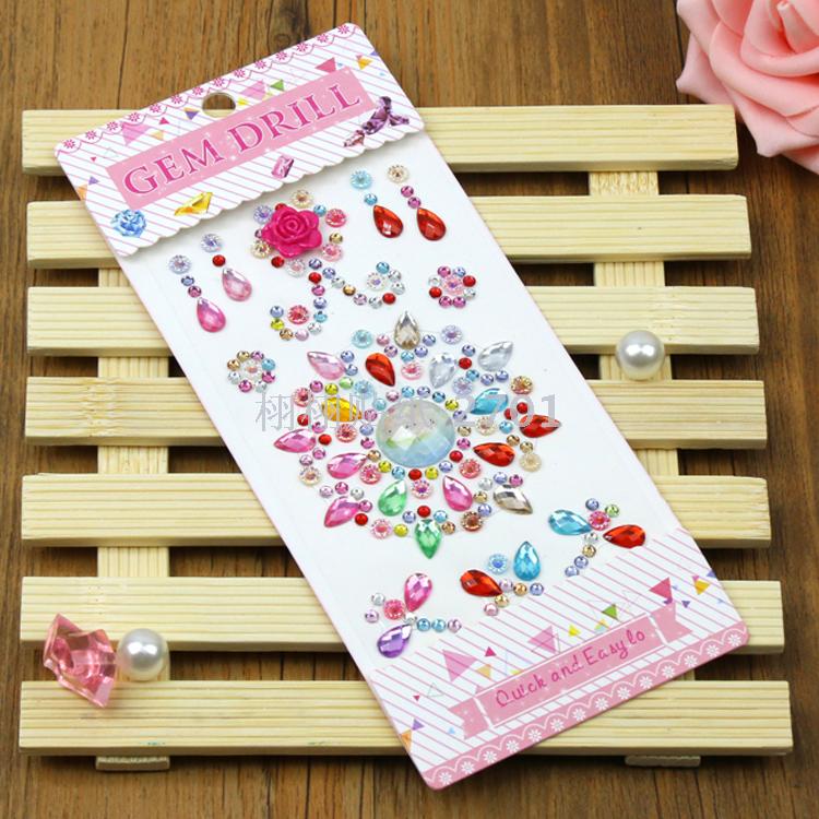 Manufacturer custom-made acrylic water drill paste DIY mobile phone office supplies children sticker resin flower drop Manufacturer custom-made acrylic water drill paste DIY mobile phone office supplies children sticker resin flower drop