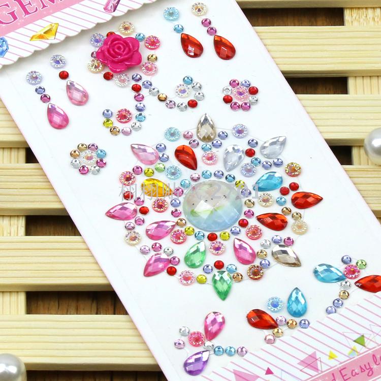 Manufacturer custom-made acrylic water drill paste DIY mobile phone office supplies children sticker resin flower drop Manufacturer custom-made acrylic water drill paste DIY mobile phone office supplies children sticker resin flower drop