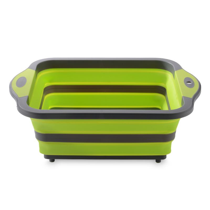 Folding Dish Chopping Board Kitchen Plastic ThreeinOne Chopping Board Outdoor Portable Ice Bucket Fruit Cutting Board