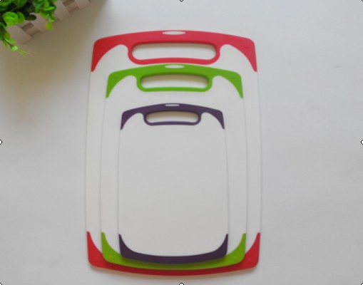 2016 new color anti-skid plastic chopping board double color chopping board PP antibacterial plastic chopping board