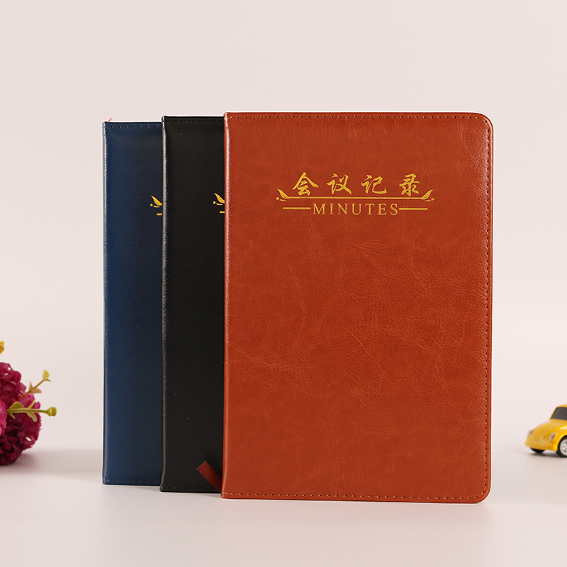 Business currency meeting minutes notebook PU office supplies this professional LOGO customized manufacturers direct sales