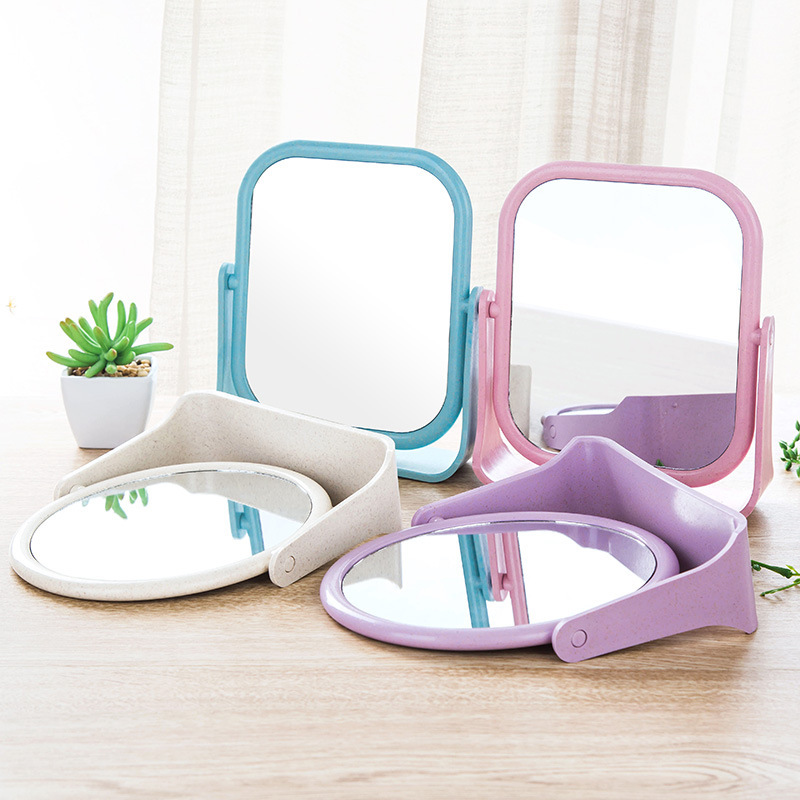 2261 HD One-Sided Makeup Mirror Simple Desktop Dressing Mirror Foldable and Portable Large Square Princess Mirror