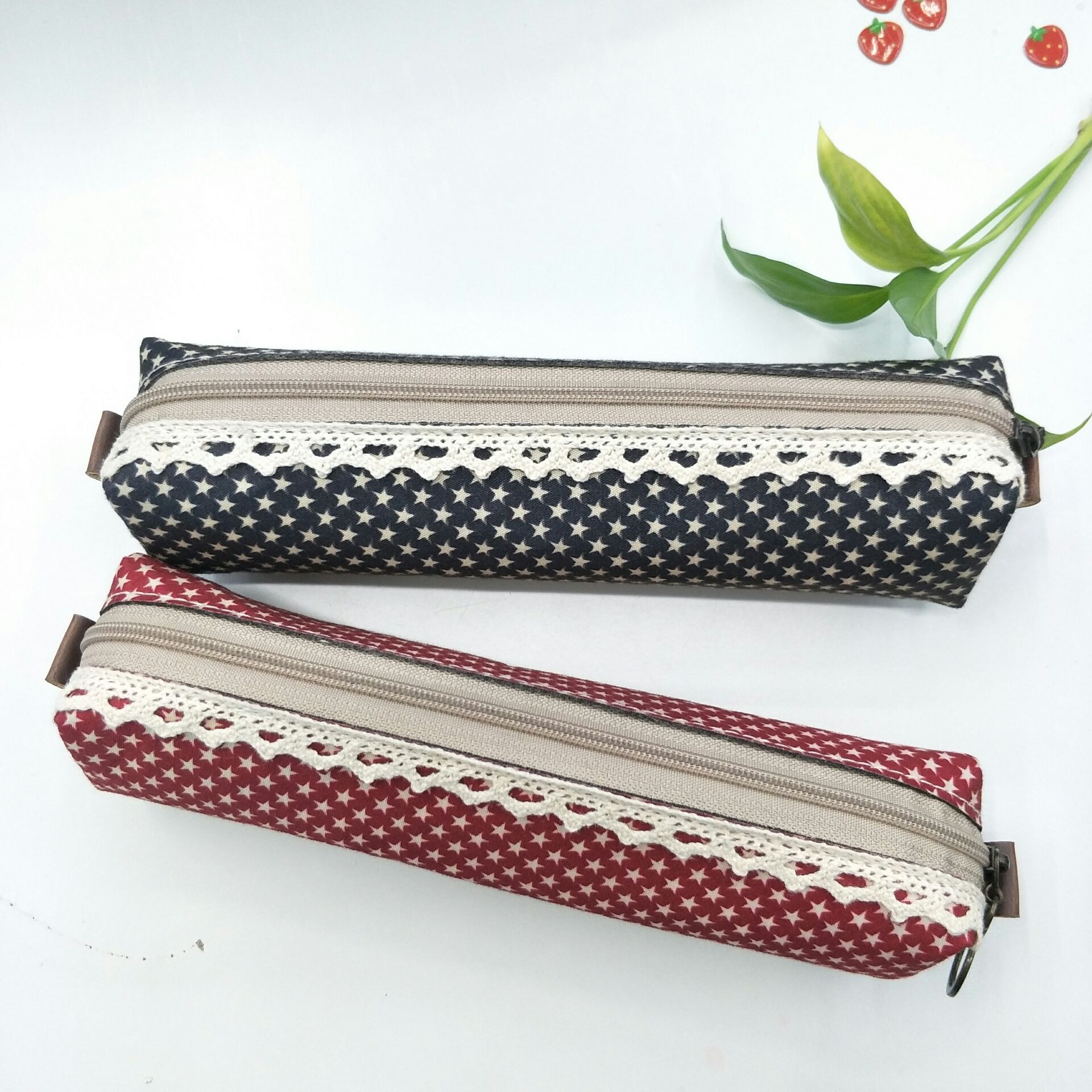 Buhechu Starry Sky Lace Square Fabric Craft Pencil Case Office Supplies Storage Bag Factory Direct Sales Welcome Customization