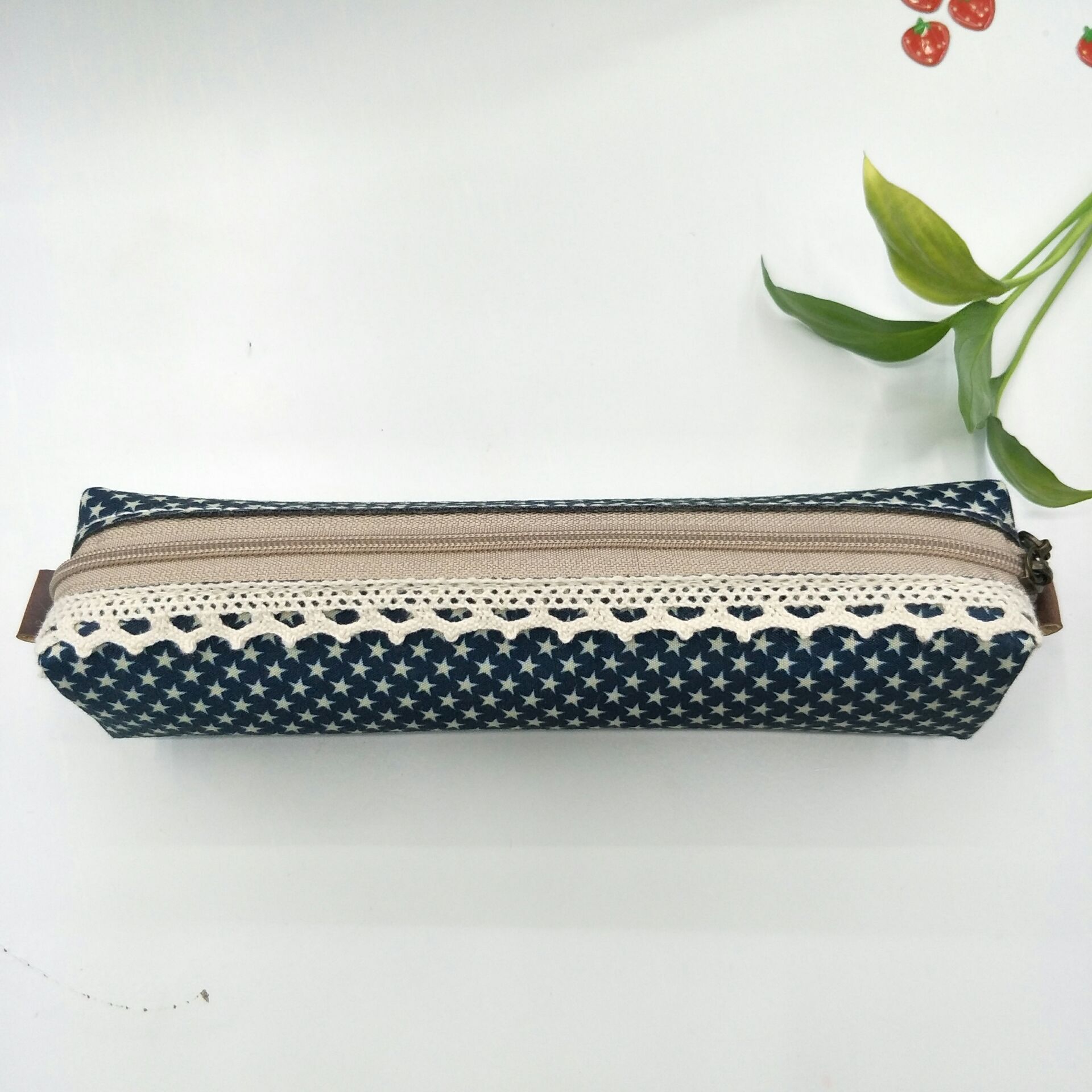 Buhechu Starry Sky Lace Square Fabric Craft Pencil Case Office Supplies Storage Bag Factory Direct Sales Welcome Customization
