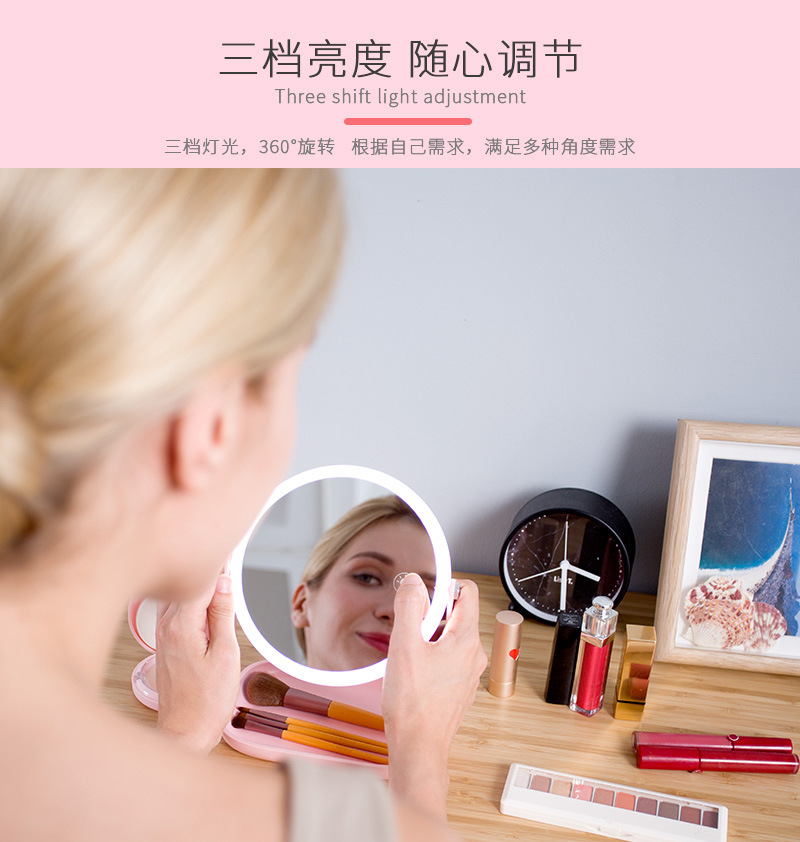 New LED dressing table style with rechargeable night light RK36 princess dressing mirror creative gift