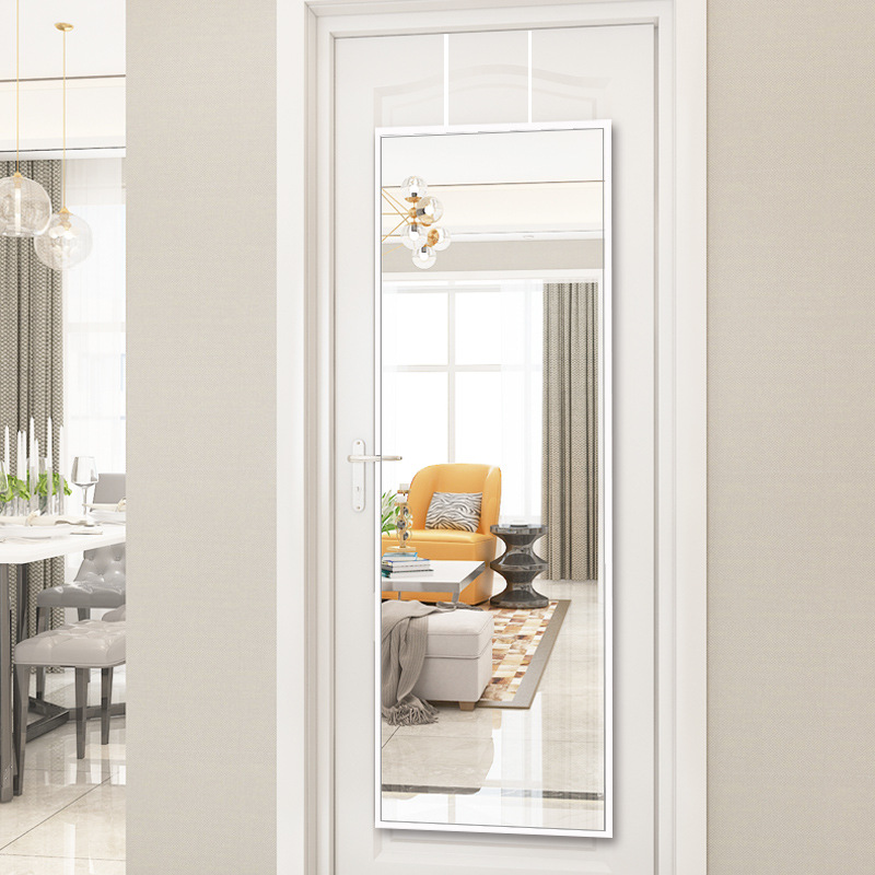 Behind the Door Wall Hanging Mirror Self-Adhesive Home Wall Mount Internet Celebrity Dressing Mirror Wall-Mounted Full Body Fitting Floor Mirror Hanging Door Adhesive