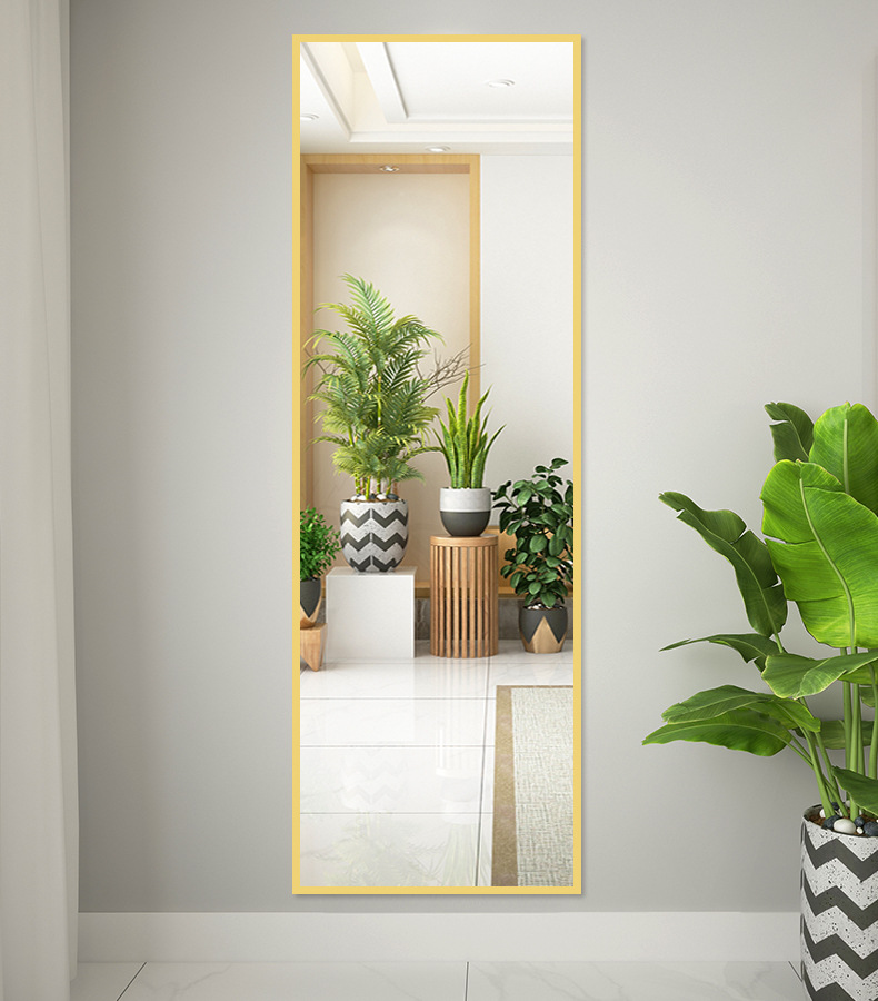 Behind the Door Wall Hanging Mirror Self-Adhesive Home Wall Mount Internet Celebrity Dressing Mirror Wall-Mounted Full Body Fitting Floor Mirror Hanging Door Adhesive