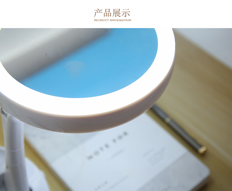 Led Creative Double-Sided Beauty Mirror Desktop Folding Smart Fill Light Handheld Portable Dressing Mirror with Light Makeup Mirror