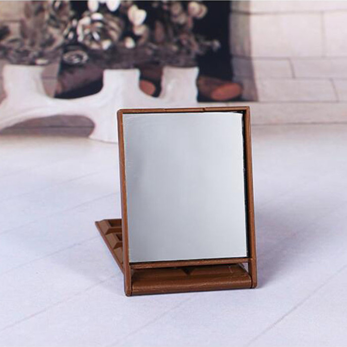 Korean creative personality chocolate mirror portable desktop plastic dressing mirror supplies wholesale