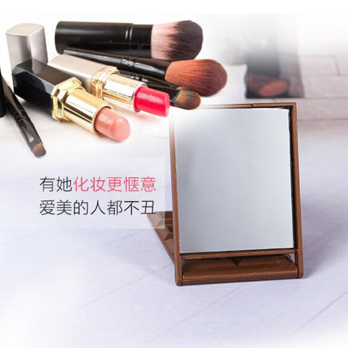 Korean creative personality chocolate mirror portable desktop plastic dressing mirror supplies wholesale