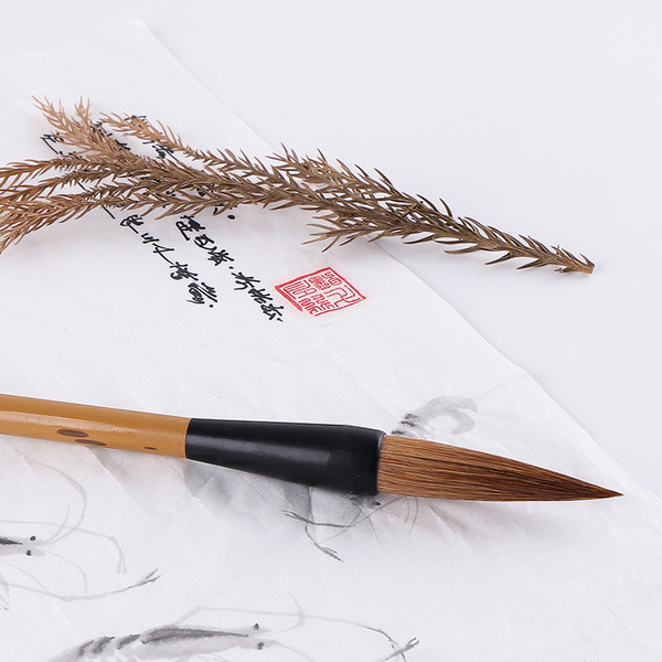 Factory Self-Selling Writing Brush Wholesale Large, Medium and Small Regular Script Weasel's Hair Calligraphy Training Class Students Practice Writing Brush Traditional Chinese Painting Brush