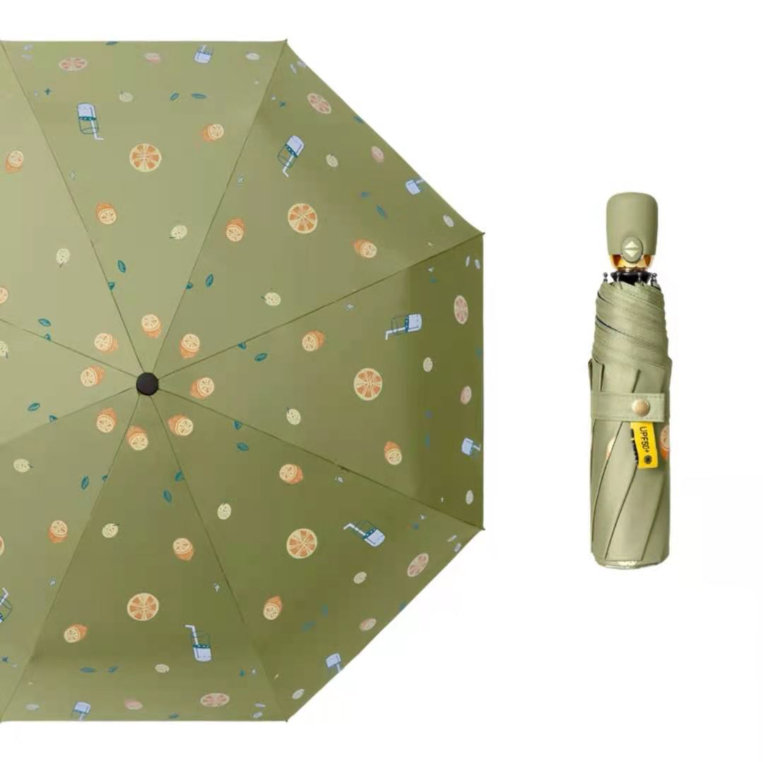 High-Profile Figure Vinyl Five-Fold Umbrella Women&#039;s Rain Or Shine Dual-Use Umbrella Folding Sun Protection UV Protection Ultra-Light Sun Umbrella