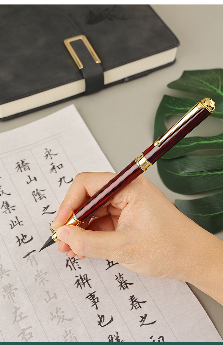 Beginner Soft Pen Portable Pen-Type Writing Brush Gift Set Small Regular Script Copy Scripture Beautiful Soft Pen Calligraphy Practice Pen