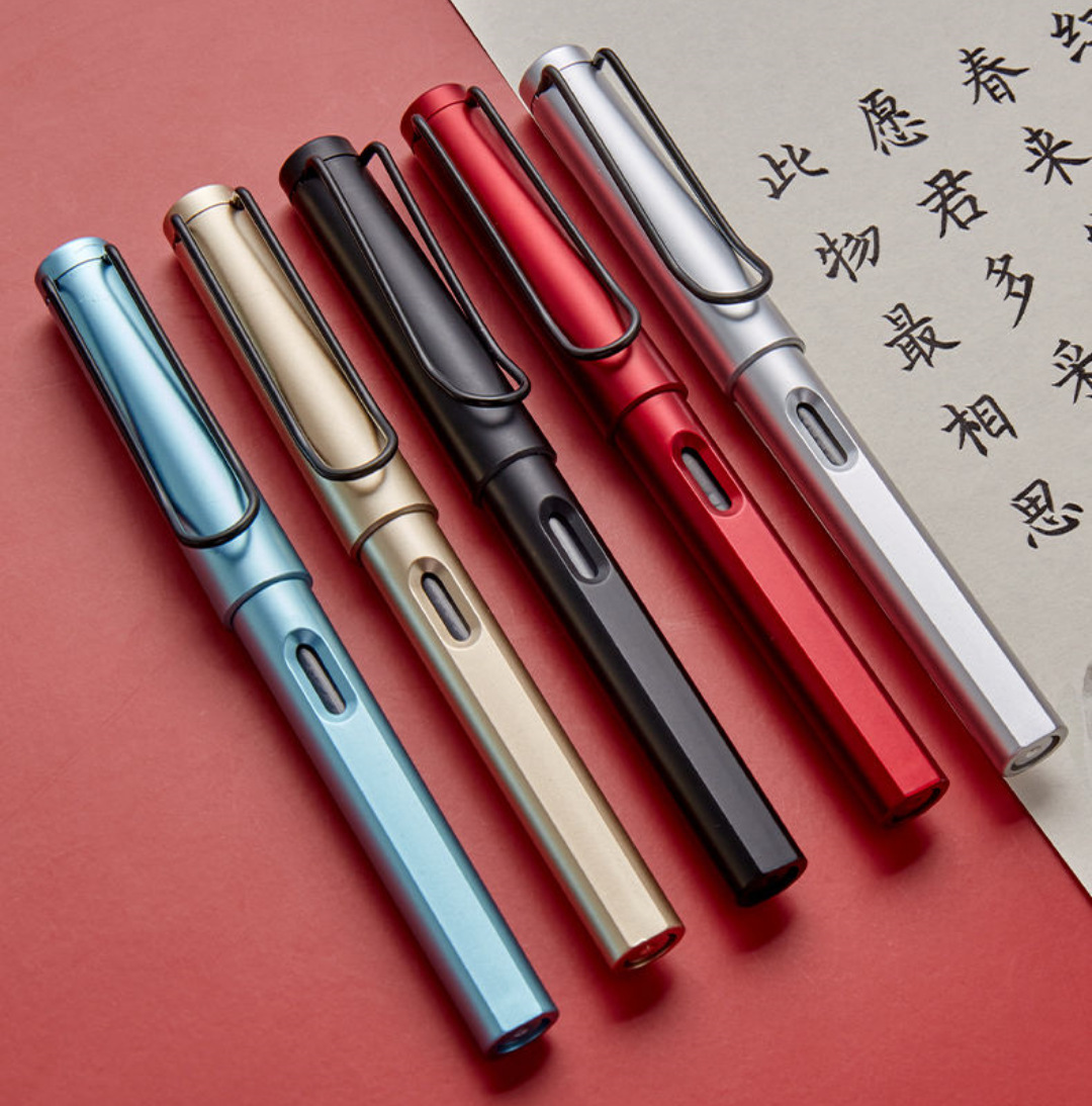 Pen-Type Writing Brush Copy Scripture Soft Brush Pen Portable Soft Head Calligraphy Practice Weasel's and Goat's Hair Ou Kai with Cover Pen Type Writing Brush