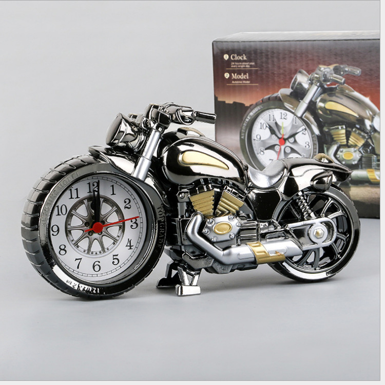 Motorcycle Alarm Clock Clock Table Clock Mini Desktop Clock Small Ornaments Bicycle Shape Gadget Creative Gift