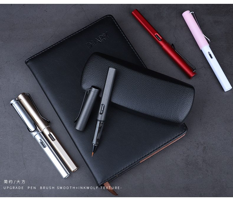 Upgraded Soft Pen Pen-Type Writing Brush Portable Weasel's Hair Small Regular Script Soft Head Pen Can Add Ink Copy Scripture Calligraphy Pen Pen Type Writing Brush