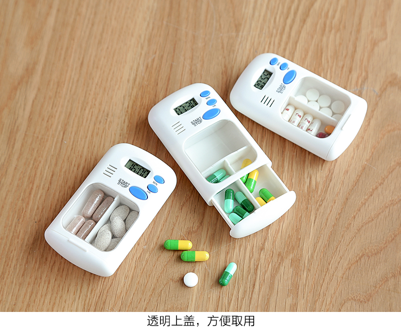 Portable Smart Reminder Medicine Pill Box Timing Electronic Prompt Two Cells Divided Medicine Small Medicine Box Portable Smart Reminder Medicine Pill Box Timing Electronic Prompt Two Cells Divided Medicine Small Medicine Box
