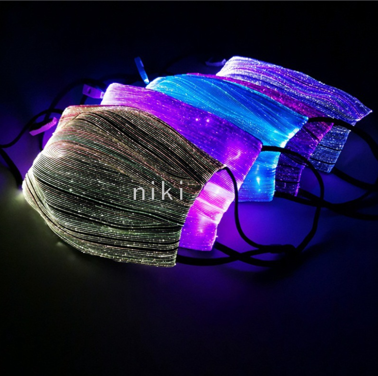 Amazon Hot Luminous Mask Electronic Music Festival Party Bar Luminous Mask Halloween Cross-Border Factory Direct Sales