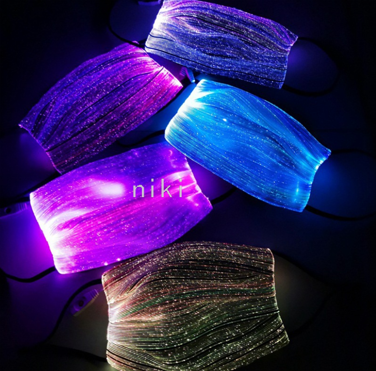 Amazon Hot Luminous Mask Electronic Music Festival Party Bar Luminous Mask Halloween Cross-Border Factory Direct Sales
