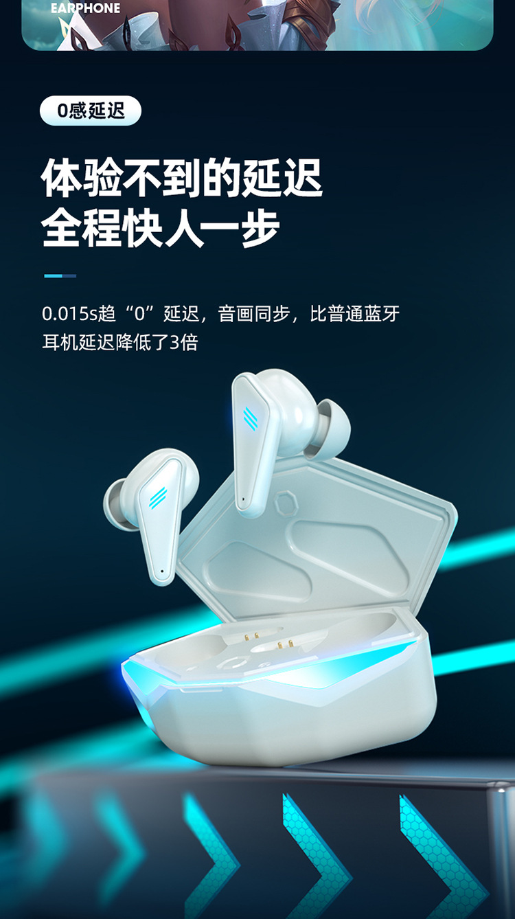 Cross-Border New Product Zero Delay Gaming Electronic Sports Chicken Eating Bluetooth Headset Wireless Single-Ear Binaural Bass Bluetooth Headset Cross-Border New Product Zero Delay Gaming Electronic Sports Chicken Eating Bluetooth Headset Wireless Single-Ear Binaural Bass Bluetooth Headset