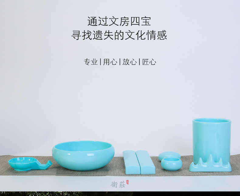 Calligraphy Materials Accessories Imitation Jade Writing-Brush Washer Pen Holder Paperweight Pen Holder Melamine Plastic Washing Paper Weight Pen Holder