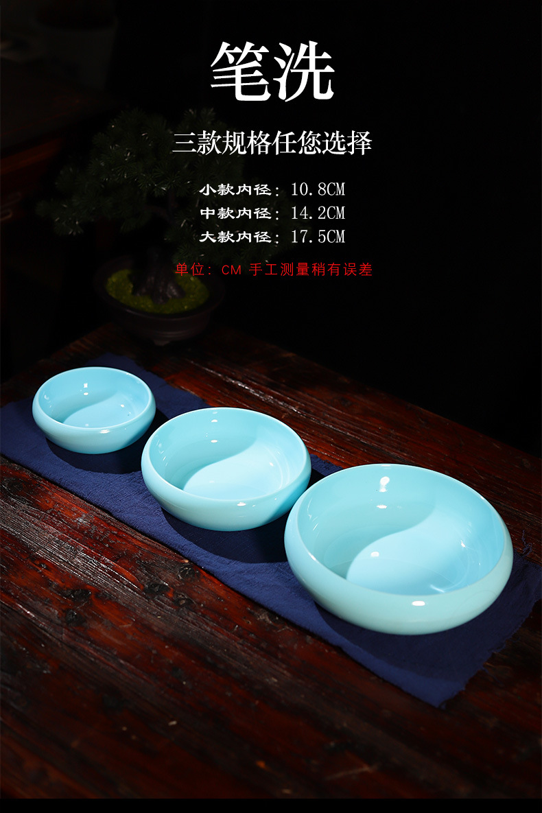 Calligraphy Materials Accessories Imitation Jade Writing-Brush Washer Pen Holder Paperweight Pen Holder Melamine Plastic Washing Paper Weight Pen Holder