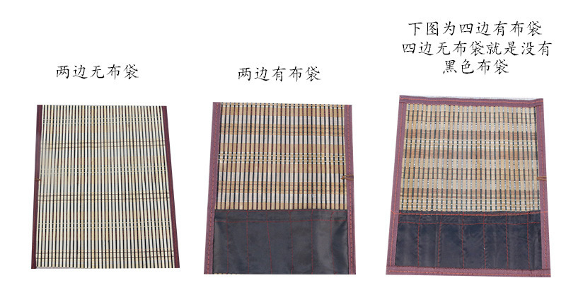 Factory Wholesale Writing Brush Pen Curtain Fixed Logo Breathable Moisture-Proof Calligraphy Writing Brush Storage Cloth Bag Bamboo Writing Brush Rolling Pencil Case