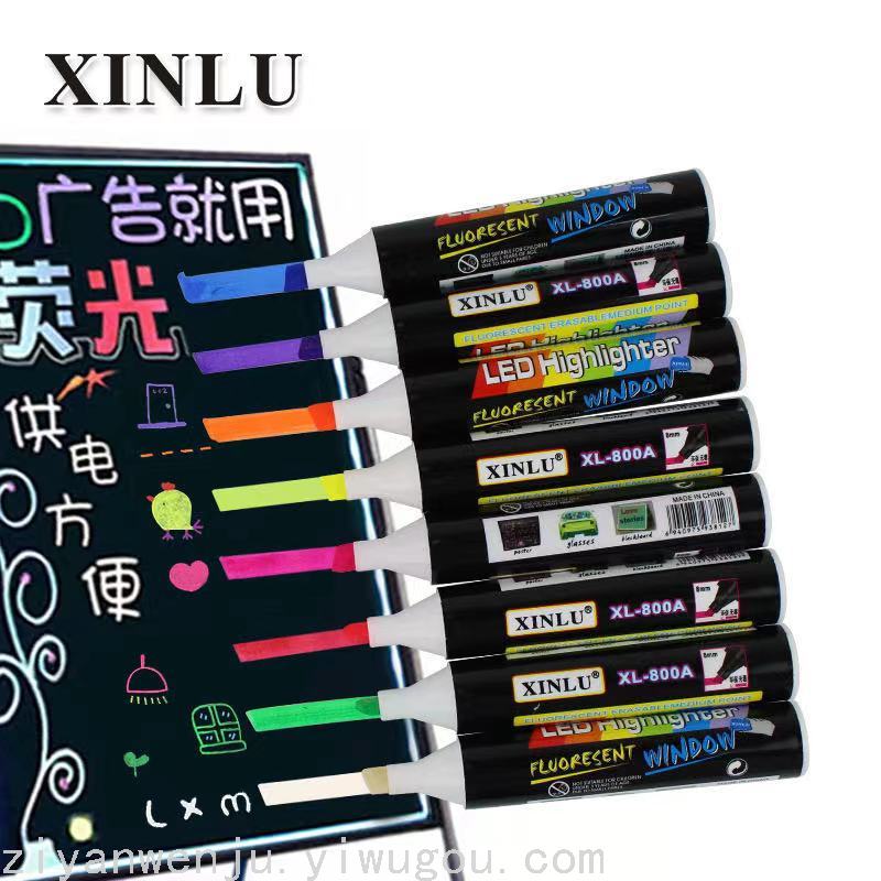 Liquid Chalk Large 8Mmled Electronic Light Board Fluorescent Pen 8 Color Blackboard Pen Water-Based Paint Pen
