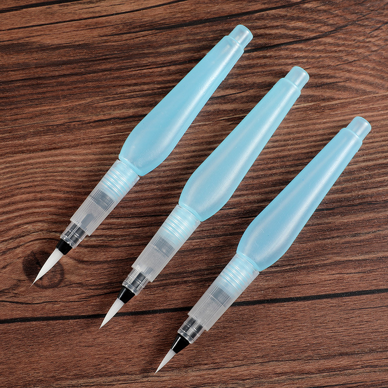 Factory Direct Sales Fountain Pen Solid Watercolor Pointed Flat Head Water Soluble Color Pencil Large Capacity Water Storage Writing Brush Painting Brush