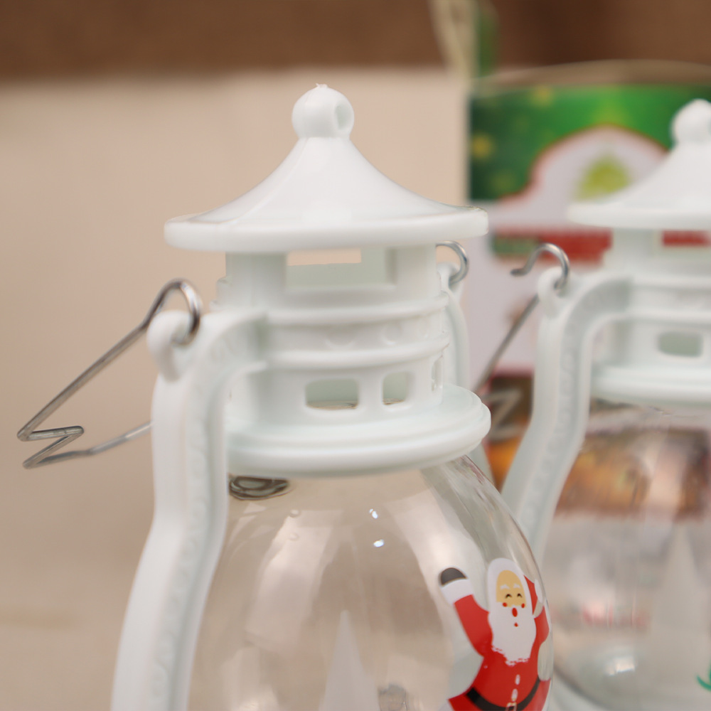 Christmas Portable Elderly Snow Tree Lamp Electronic Lantern Storm Lantern Kerosene Lamp Christmas Decoration Ornaments