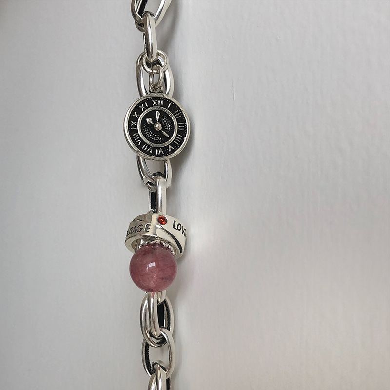 Heavy Industry 925 Sterling Silver Retro Strawberry Quartz Clock round Brand Women's Fashion Bracelet Ring Buckle Fashion Temperament Heavy Industry 925 Sterling Silver Retro Strawberry Quartz Clock round Brand Women's Fashion Bracelet Ring Buckle Fashion Temperament