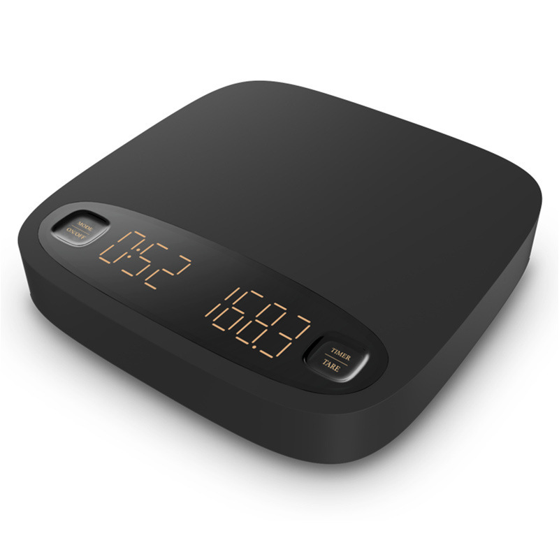 Coffee Electronic Scale Black Smart Coffee Scale with Timing Function Baking Scale 01G Bar Counter Scale Charging