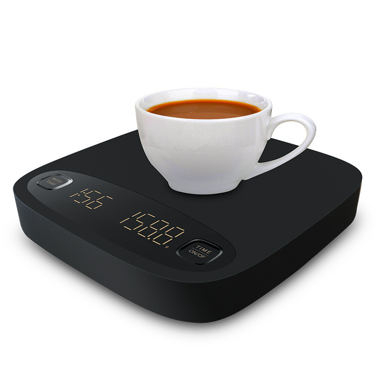 Coffee Electronic Scale Black Smart Coffee Scale with Timing Function Baking Scale 01G Bar Counter Scale Charging