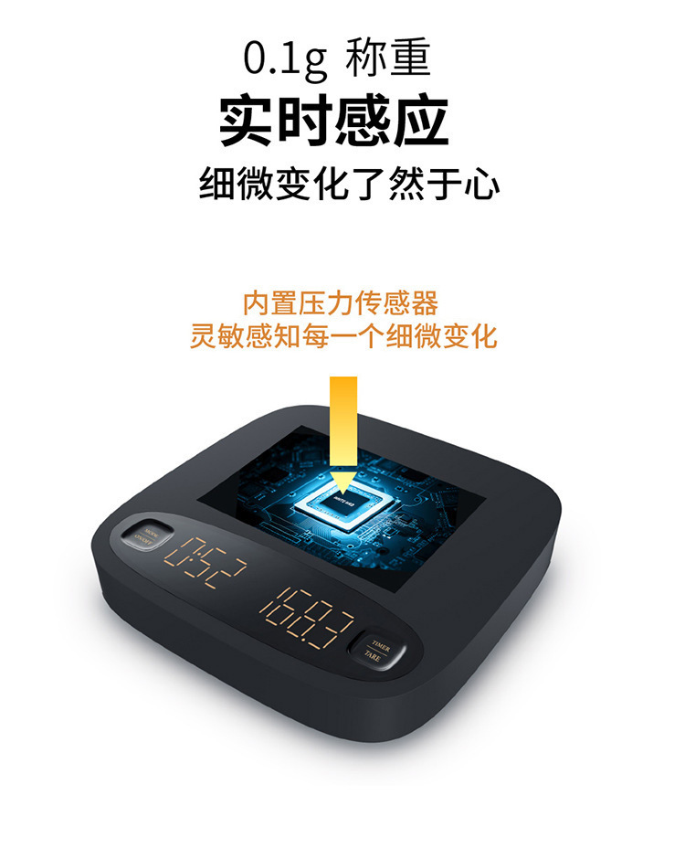 Coffee Electronic Scale Black Smart Coffee Scale with Timing Function Baking Scale 01G Bar Counter Scale Charging Coffee Electronic Scale Black Smart Coffee Scale with Timing Function Baking Scale 01G Bar Counter Scale Charging