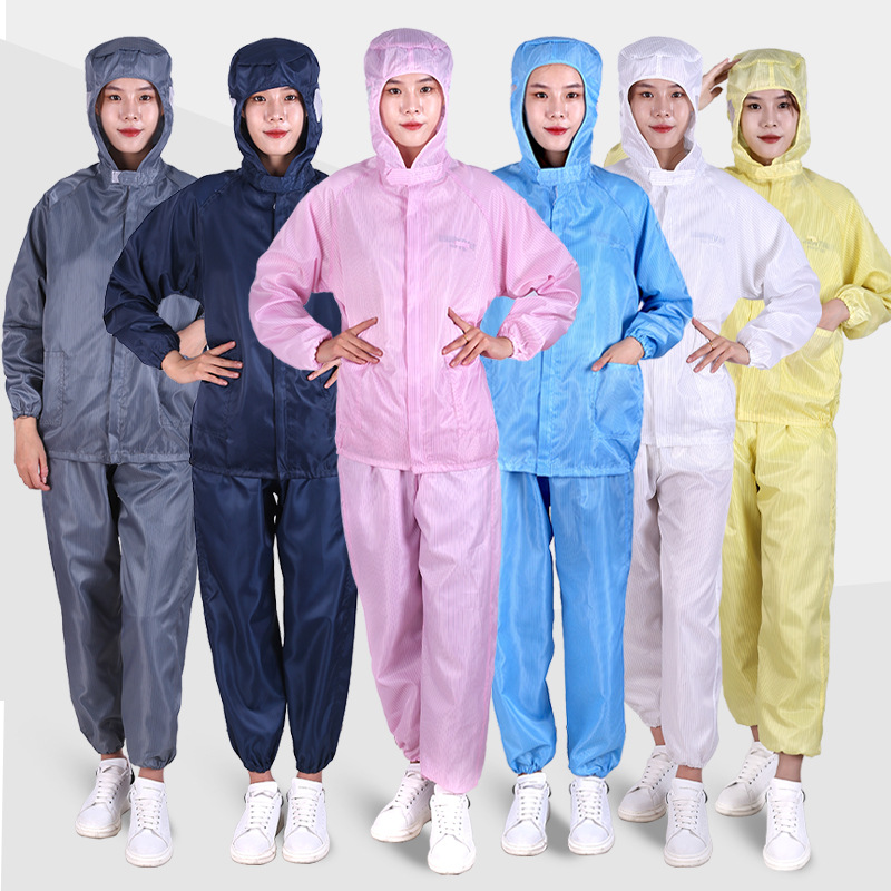 Hooded Split Suit Anti-Static Work Clothes Electronic Food Pharmaceutical Dust-Free Workshop Dustproof Clothes