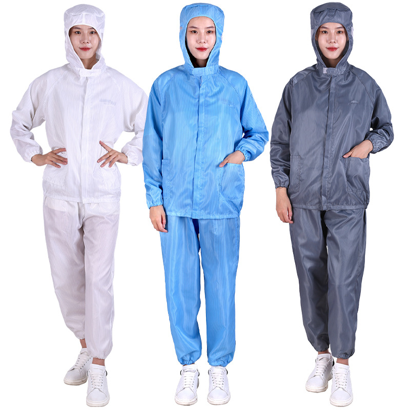 Hooded Split Suit Anti-Static Work Clothes Electronic Food Pharmaceutical Dust-Free Workshop Dustproof Clothes