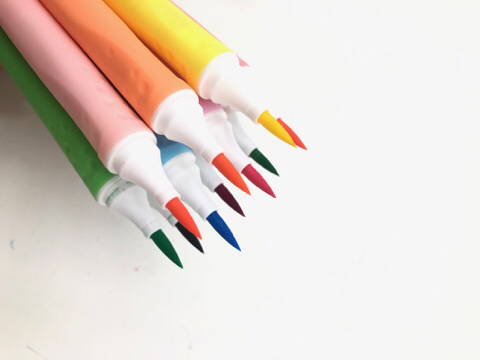 Factory Direct Sales Wholesale 12 Color Macaron Color Series Writing Brush